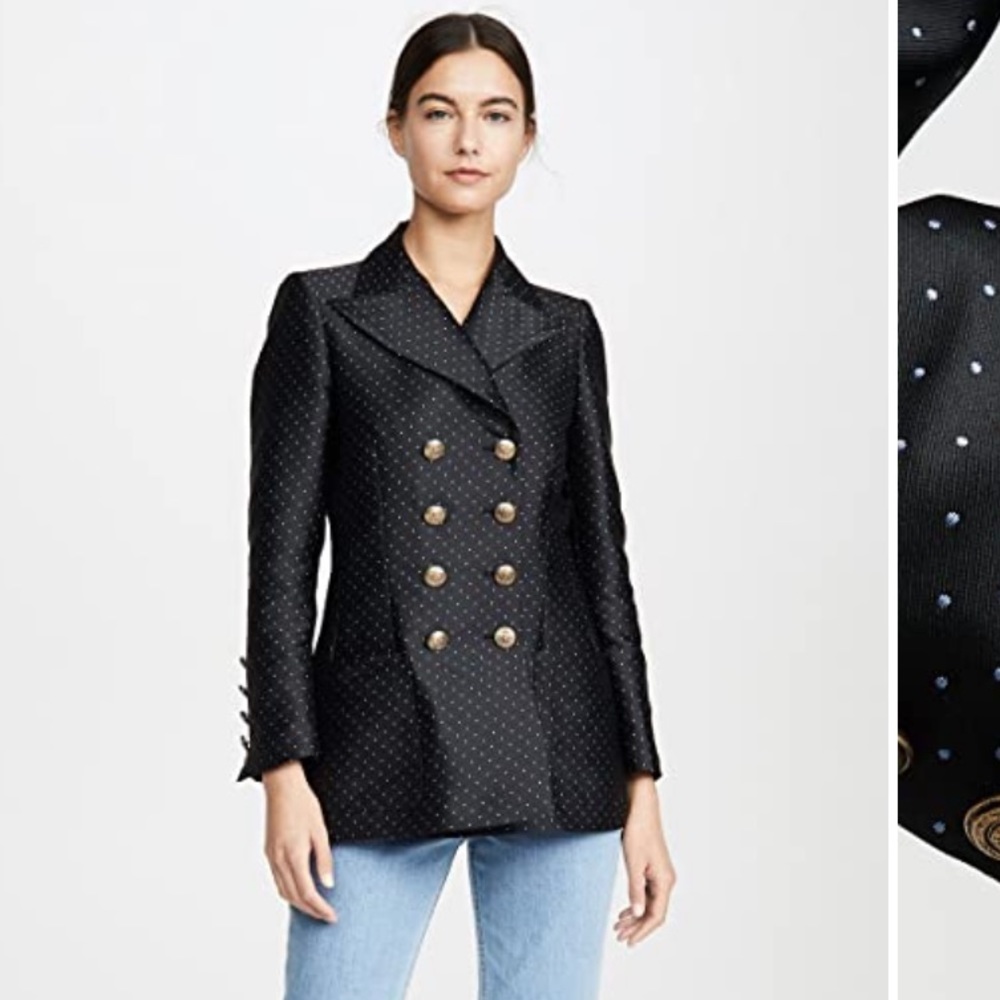 Philosophy di Lorenzo Serafini Double-Breasted Mini Dot Blazer NWT